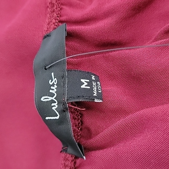 Lulu's Learning to Fly Burgundy Halter Jumpsuit/ M - Picture 5 of 12